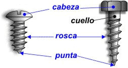 Partes de un tirafondo