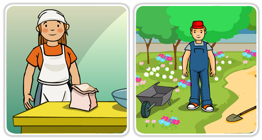 Panadera y jardinero