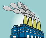 Fábrica emitiendo humo