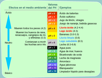La escala de pH