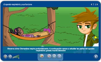 Captura de pantalla del ODE El aparato respiratorio Captura de pantalla del ODE El aparato respiratorio