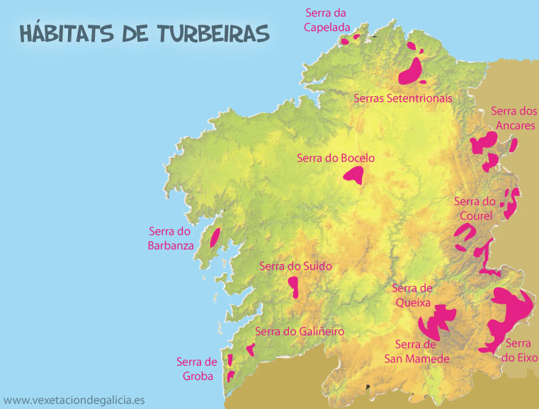 Mapa turbeiras de Galicia