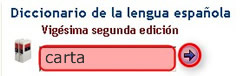 Captura de pantalla del buscador de la Real Academia Española Captura de pantalla del buscador de la Real Academia Española