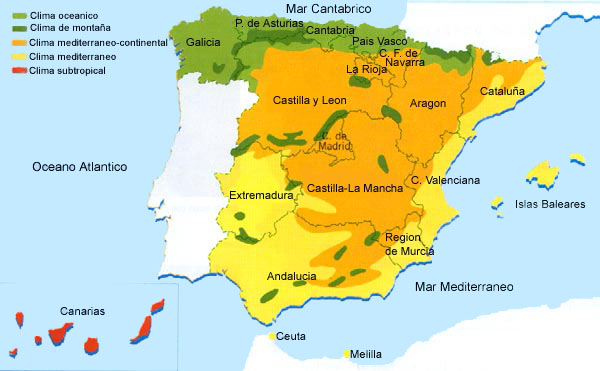 mapa de climas de españa