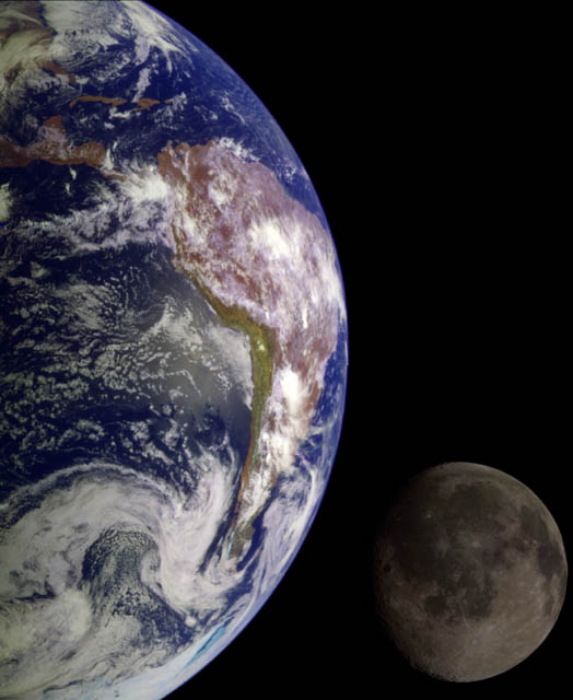 La Tierra y la Luna. Tomada de www.solarviews.com