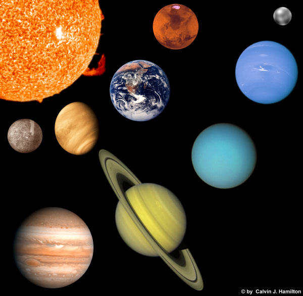 La familia del sistema Solar. Tomada de www.solarviews.com