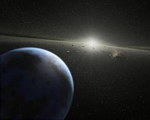 "La Tierra se formó a partir de un conjunto de fragmentos rocosos y materiales congelados llamados planetesimales. Cortesa de la NASA "