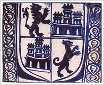 Mosaico con el escudo de León y Castilla (finales de la Edad Media), Museo Arqueológico Nacional de Madrid. 