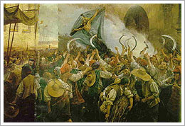 La revuelta de los segadores en Cataluña el día del Corpus de Sangre (1907), Antoni Estruch. Museo de Historia de Sabadell 